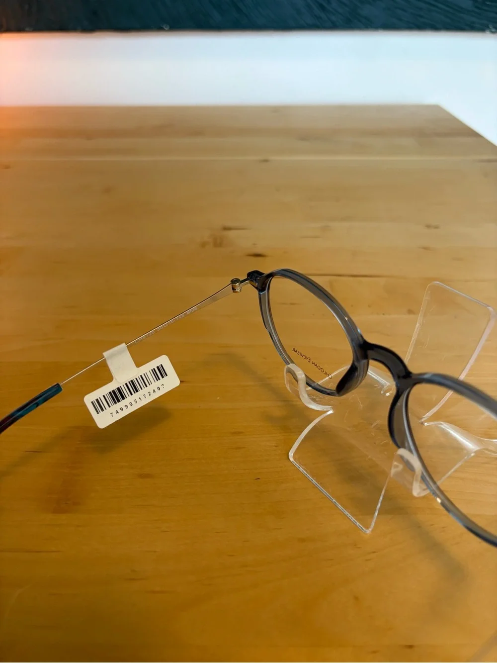 Chlogan Eyewear Round Translucent Blue Eyeglasses Silver Temples 9125 50-16-145